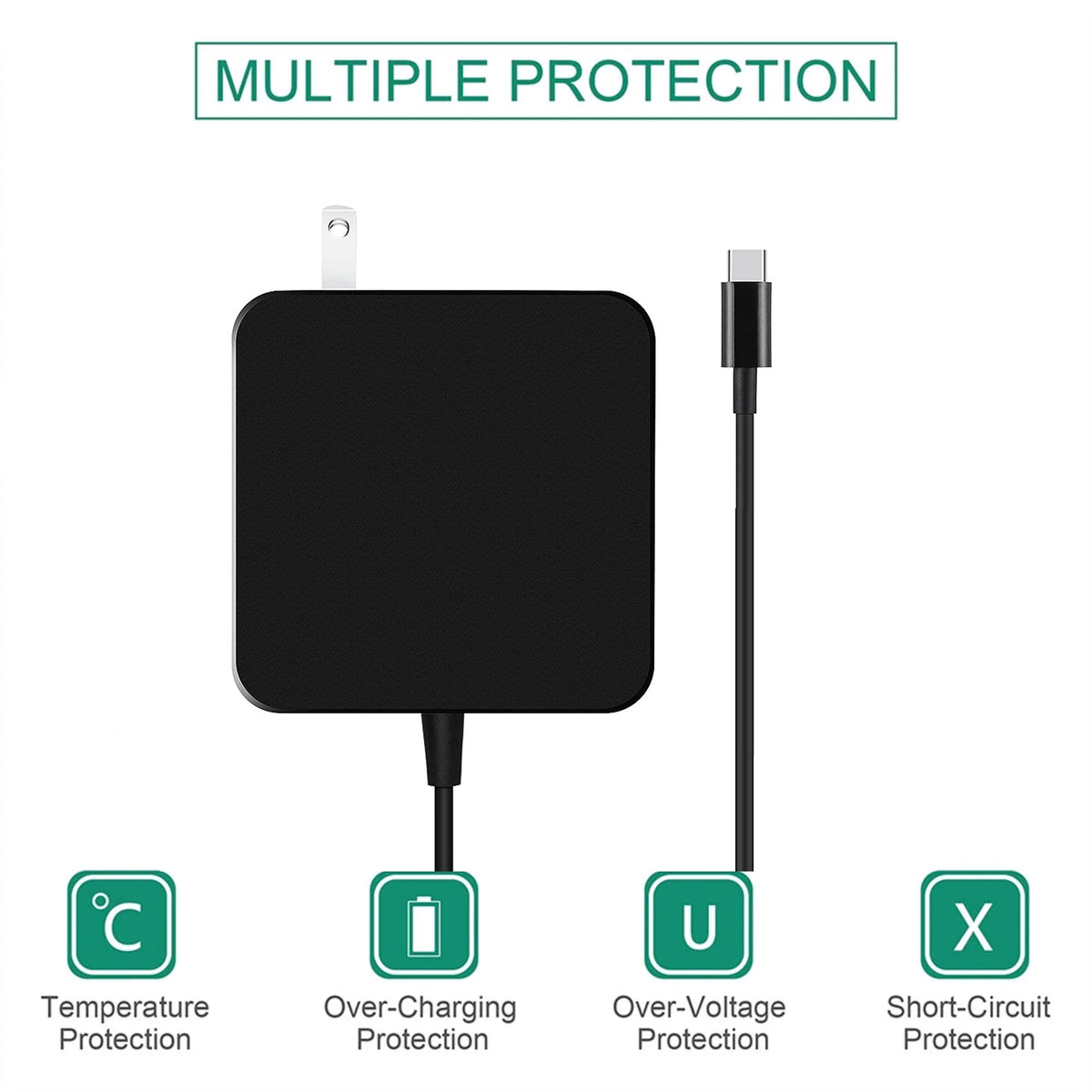 K-MAINS USB Type-C 65W AC Adapter Replacement for Lenovo P51s T470 T470s T570 x270 Power Charger PSU