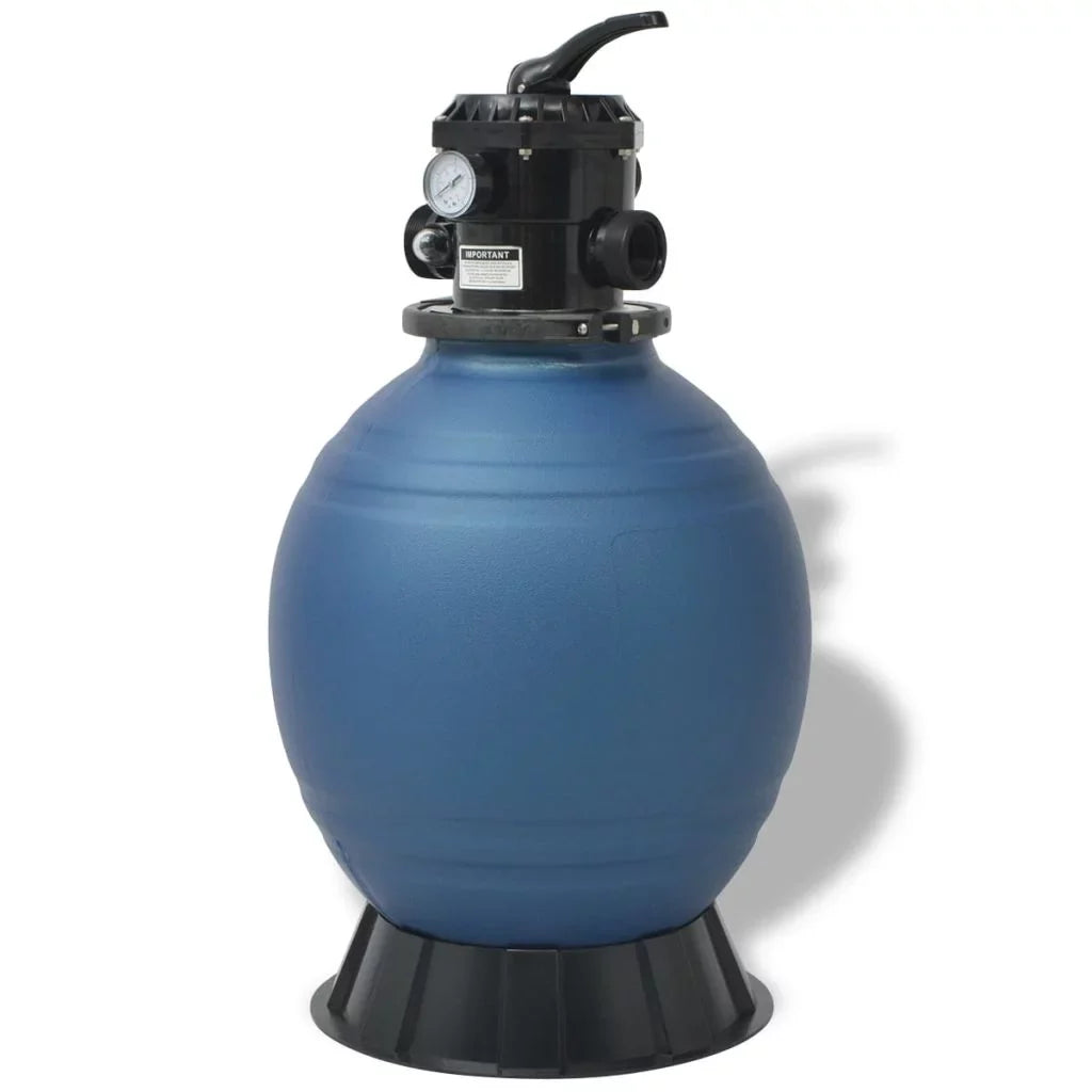 Tomshoo Pool Sand Filter with 6 Position Valve Blue 18 inch