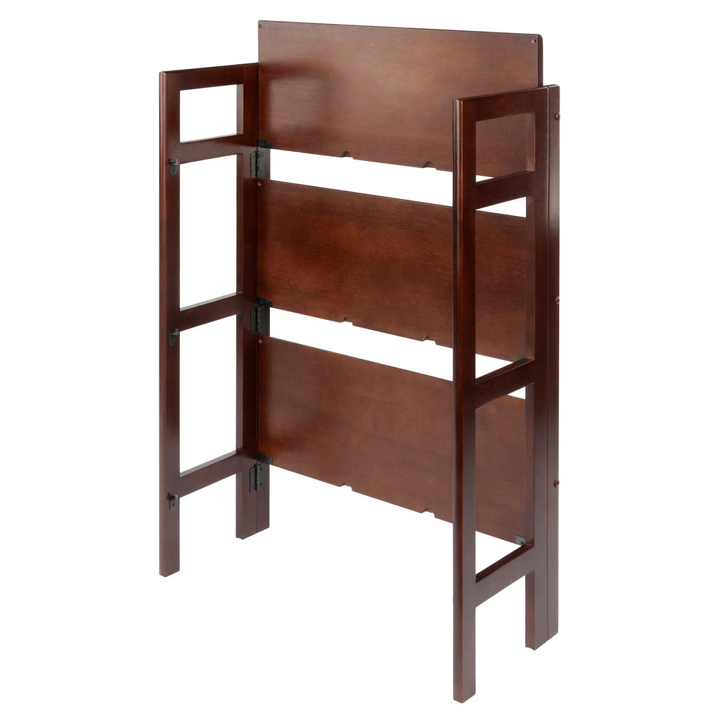 Winsome Timber Terry 3-Tier Foldable Shelf, Stackable, Walnut Finish