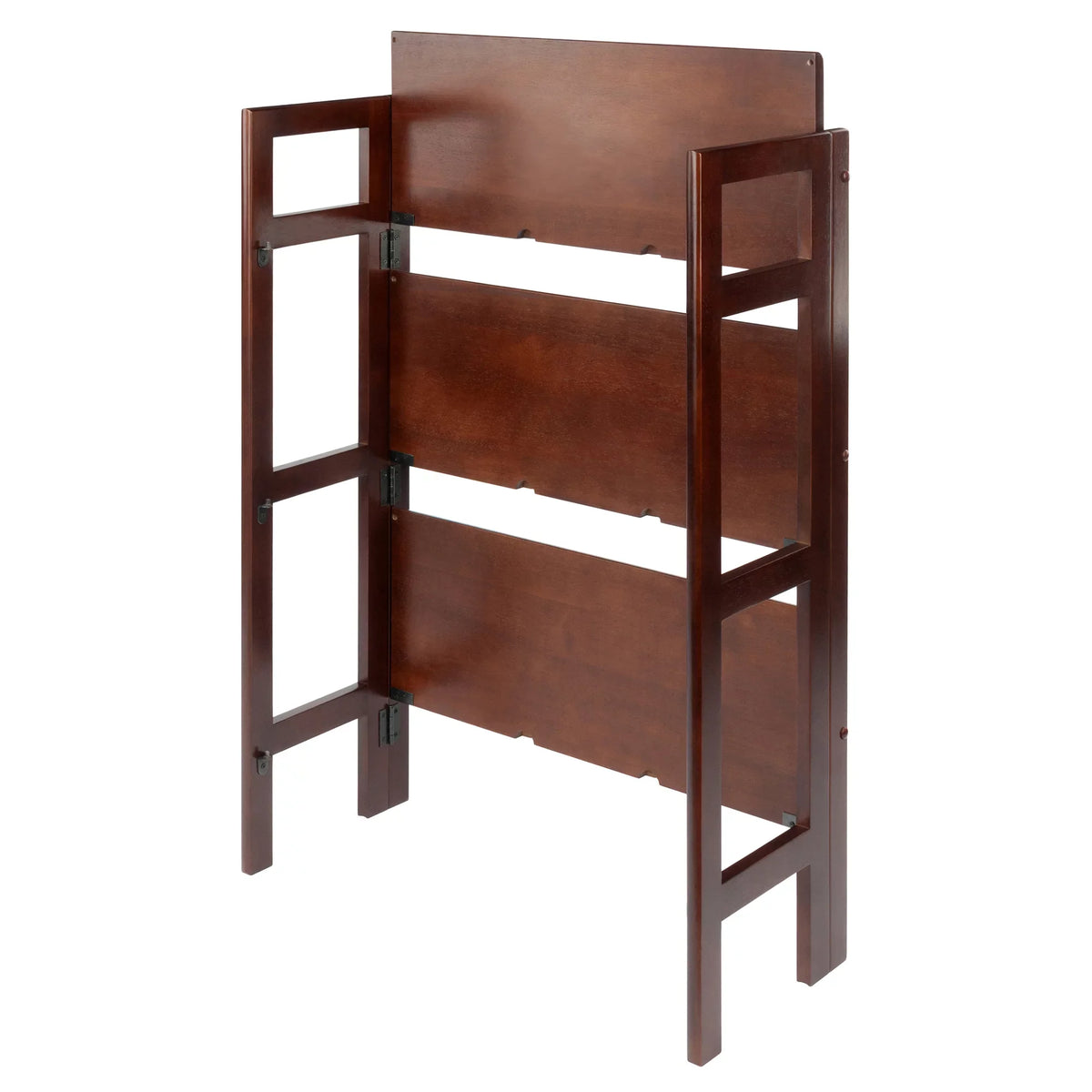 Winsome Timber Terry 3-Tier Foldable Shelf, Stackable, Walnut Finish
