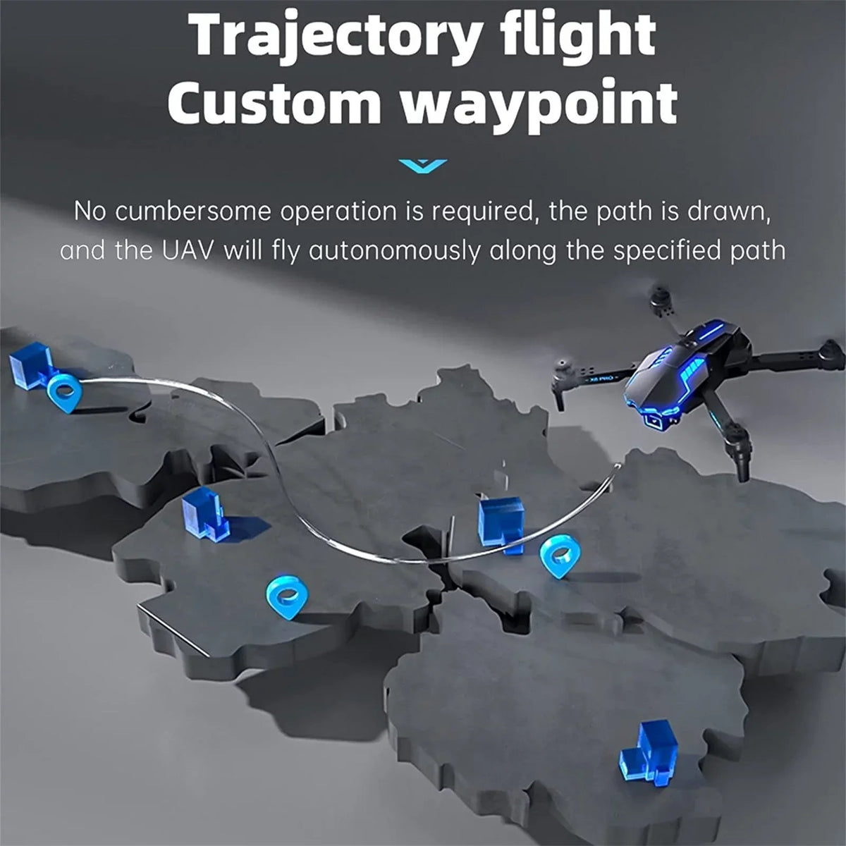 Stunt Show With 4K HD FPV Dual Camera For Kids And Adults Mini Foldable RC Airplane WiFi RC Quadcopter Off Track Headless Mode One Button StartSmart Obstacle Avoidance