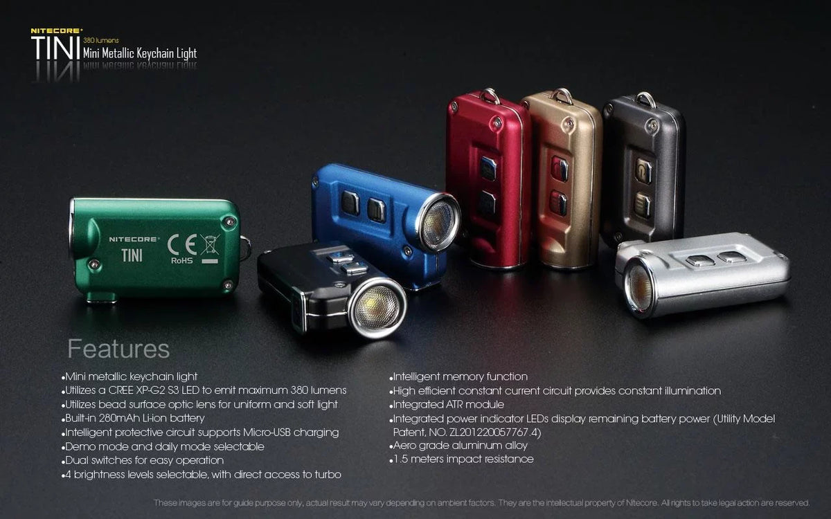 Value Bundle: Nitecore UT32 Dual Emitter Headlamp - (5700K, Cool White) - (3000K, Warm White) with 1X NL1834 Battery and 1x TINI Keychain Light (Random Color Choices)