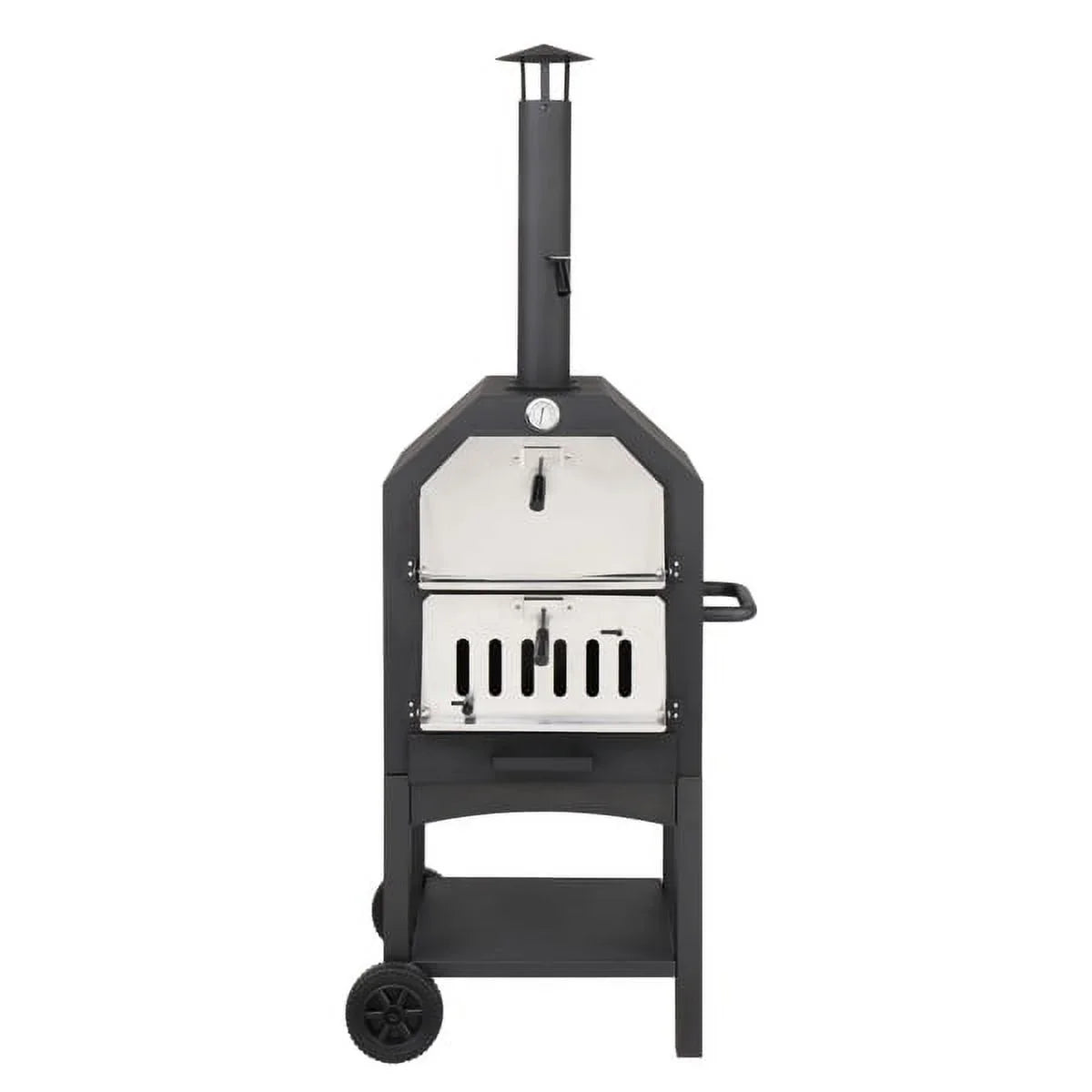 Fithood Outdoor Timber Fired Pizza Oven with Pizza Stone, Pizza Peel, Grill Rack, for Backyard and Camping