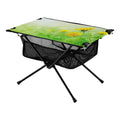Spring Green Flowers Camping Folding Table Portable Beach Table with Storage Bag Compact Picnic Table for Outdoor Travel Fishing BBQ