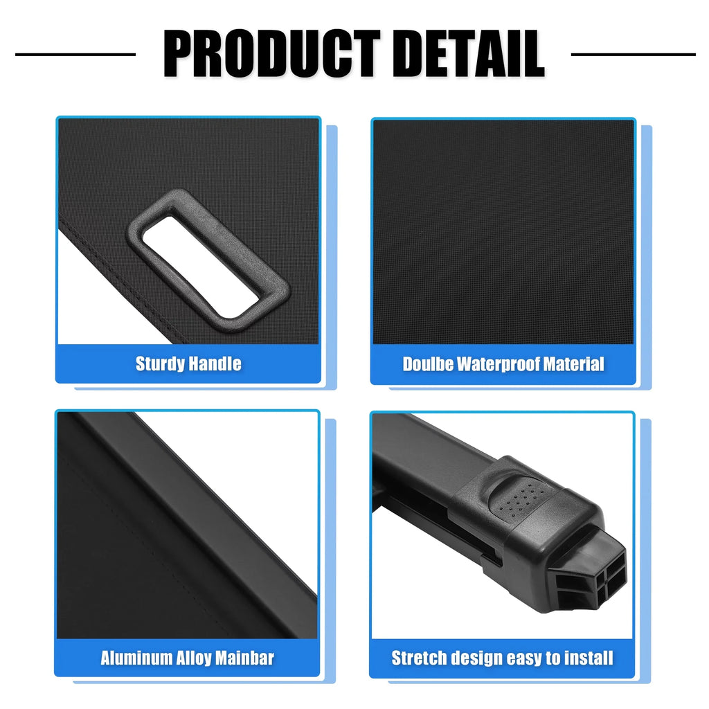 Unique Bargains Retractable Cargo Enclosure Rear Trunk Enclosure Shield Shade Ajustable Fit for Nissan Rogue 2021-2024 Black