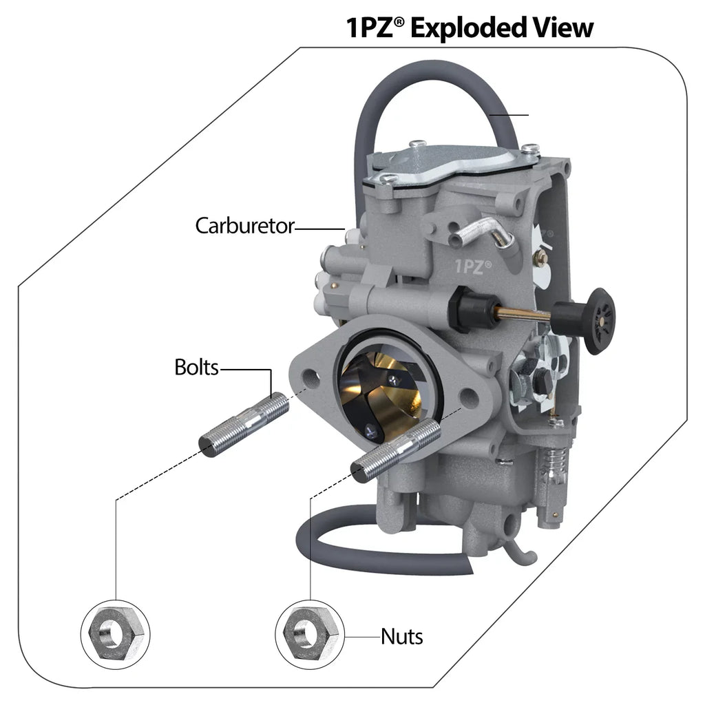 1PZ W35-CA1 Carburetor Carb Replacement for Yamaha Warrior Big Bear Moto-4 Wolverine 350 YFM350 YFM350X YFM35F 1987-2004 Kodiak 400 YFM400 4WD 1996-1998