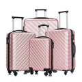 4 Piece Hardshell Luggage Sets,Travel Suitcase,Carry On Luggage with Spinner Wheels Free Enclosure Inside rose gold