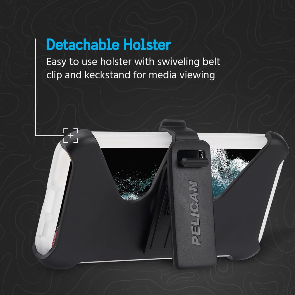 Pelican Voyager Series Samsung Galaxy S23 Plus Case with Belt Clip Holster - Clear