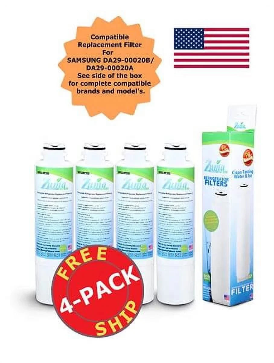 ZUMA Brand , Water and Ice Filter , Model # OPFS3-RF300 , Compatible with RS25H5121SR/AA - 4 Pack - Made in U.S.A.